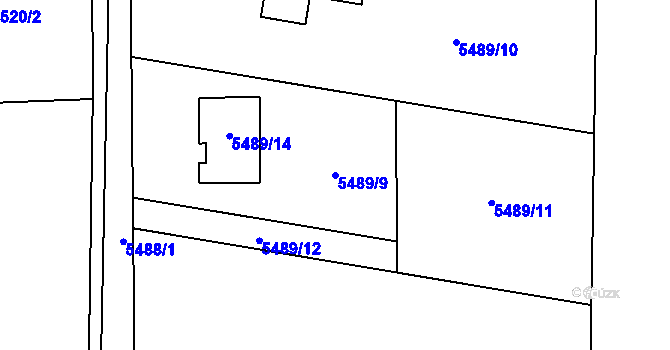 Parcela st. 5489/9 v KÚ Rychvald, Katastrální mapa