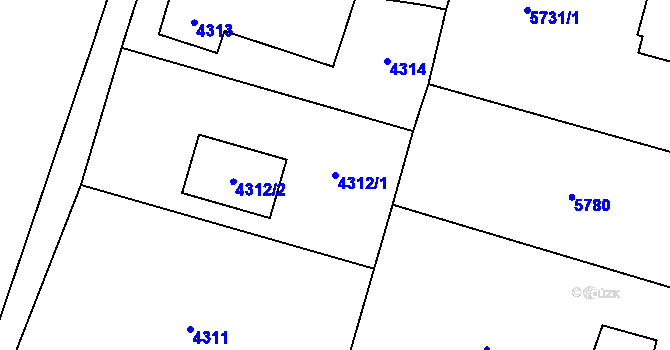 Parcela st. 4312/1 v KÚ Rychvald, Katastrální mapa
