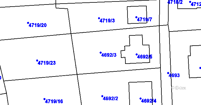 Parcela st. 4692/3 v KÚ Rychvald, Katastrální mapa