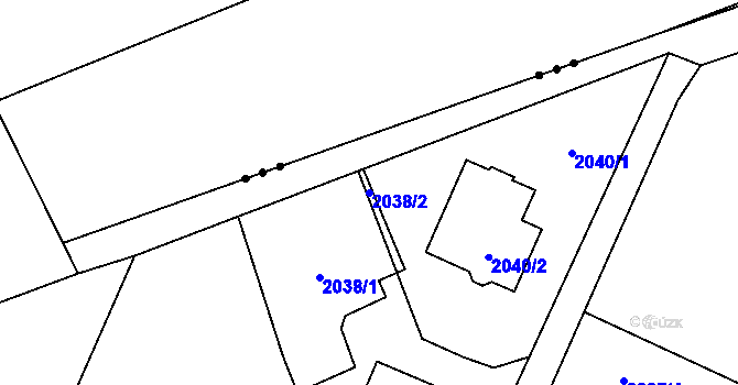 Parcela st. 2038/2 v KÚ Rychvald, Katastrální mapa