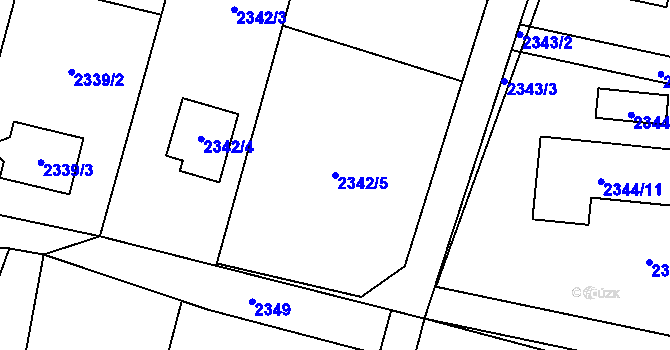 Parcela st. 2342/5 v KÚ Rychvald, Katastrální mapa