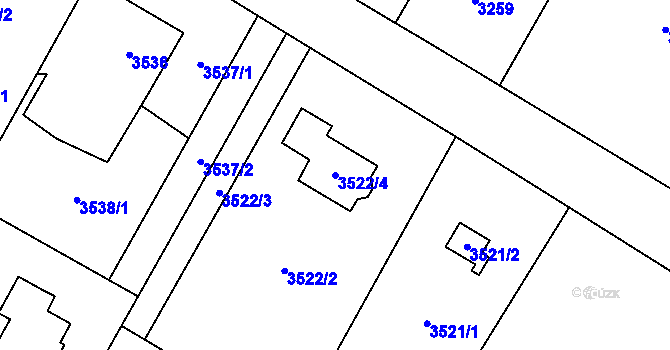 Parcela st. 3522/4 v KÚ Rychvald, Katastrální mapa