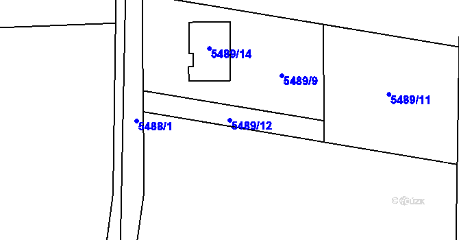 Parcela st. 5489/12 v KÚ Rychvald, Katastrální mapa