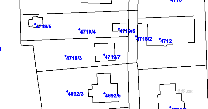 Parcela st. 4719/7 v KÚ Rychvald, Katastrální mapa