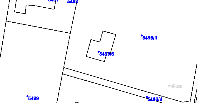 Parcela st. 5496/6 v KÚ Rychvald, Katastrální mapa