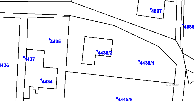 Parcela st. 4438/2 v KÚ Rychvald, Katastrální mapa