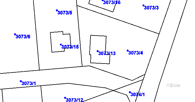Parcela st. 3073/13 v KÚ Rychvald, Katastrální mapa