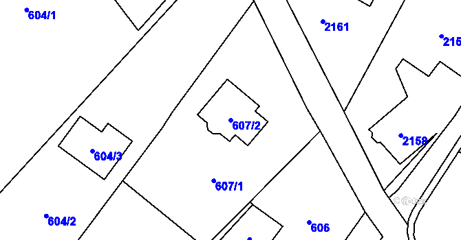 Parcela st. 607/2 v KÚ Rychvald, Katastrální mapa