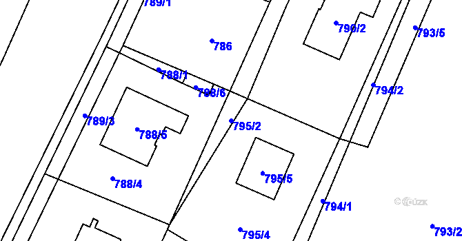 Parcela st. 795/2 v KÚ Rychvald, Katastrální mapa