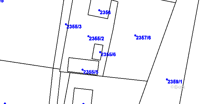 Parcela st. 2355/6 v KÚ Rychvald, Katastrální mapa