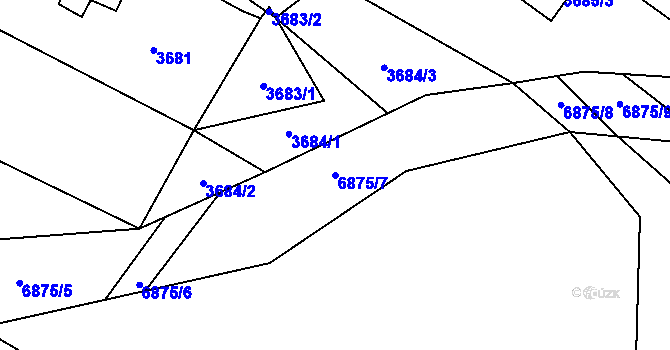 Parcela st. 6875/7 v KÚ Rychvald, Katastrální mapa