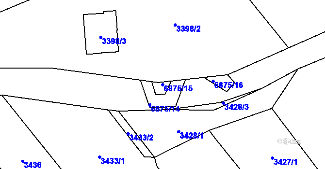 Parcela st. 6875/15 v KÚ Rychvald, Katastrální mapa