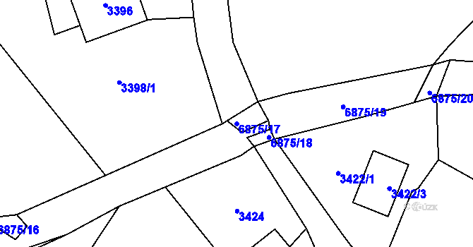 Parcela st. 6875/17 v KÚ Rychvald, Katastrální mapa