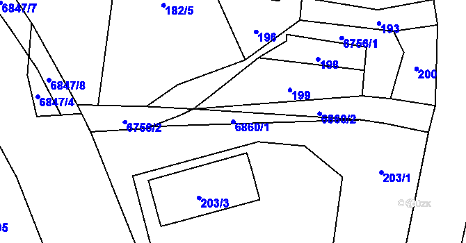Parcela st. 6860/1 v KÚ Rychvald, Katastrální mapa