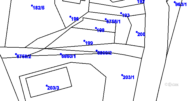 Parcela st. 6860/2 v KÚ Rychvald, Katastrální mapa