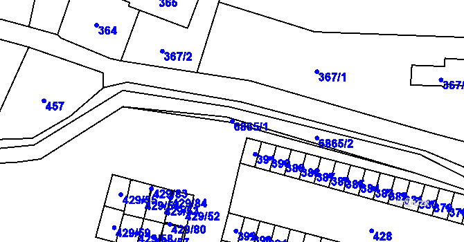 Parcela st. 6865/1 v KÚ Rychvald, Katastrální mapa