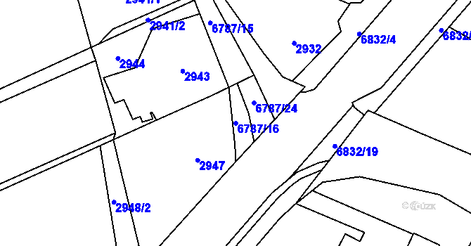 Parcela st. 6787/16 v KÚ Rychvald, Katastrální mapa