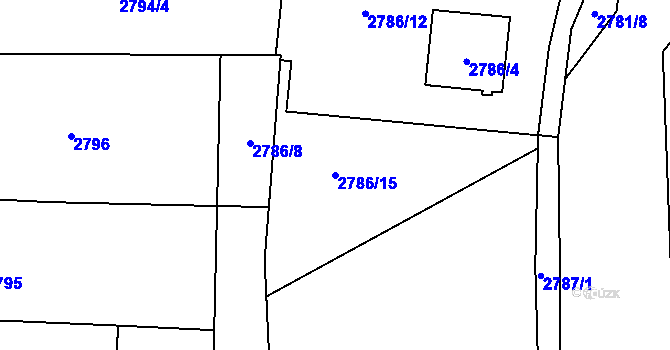 Parcela st. 2786/15 v KÚ Rychvald, Katastrální mapa