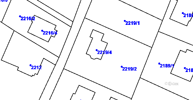 Parcela st. 2219/4 v KÚ Rychvald, Katastrální mapa