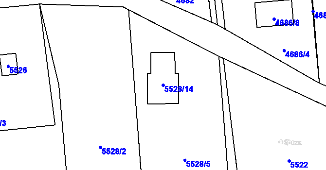 Parcela st. 5528/14 v KÚ Rychvald, Katastrální mapa