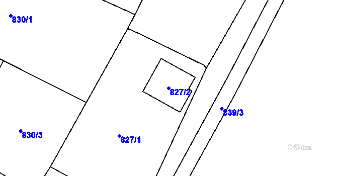 Parcela st. 827/2 v KÚ Rychvald, Katastrální mapa