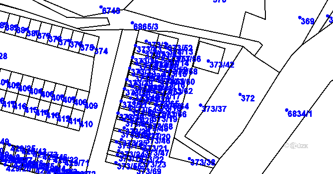 Parcela st. 373/62 v KÚ Rychvald, Katastrální mapa