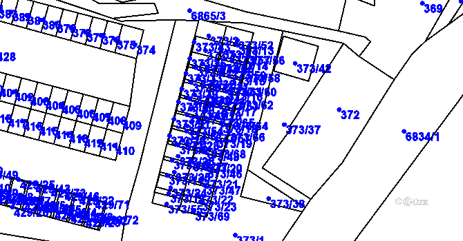 Parcela st. 373/64 v KÚ Rychvald, Katastrální mapa