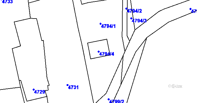 Parcela st. 4794/4 v KÚ Rychvald, Katastrální mapa