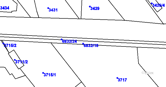 Parcela st. 6832/18 v KÚ Rychvald, Katastrální mapa