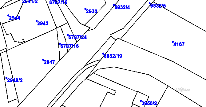 Parcela st. 6832/19 v KÚ Rychvald, Katastrální mapa