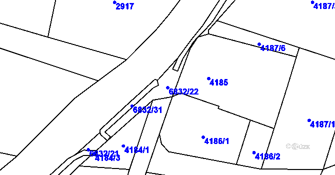Parcela st. 6832/22 v KÚ Rychvald, Katastrální mapa