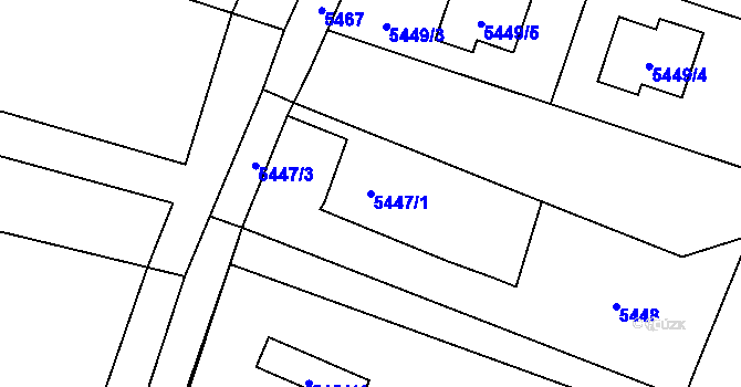 Parcela st. 5447/1 v KÚ Rychvald, Katastrální mapa