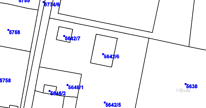 Parcela st. 5642/6 v KÚ Rychvald, Katastrální mapa