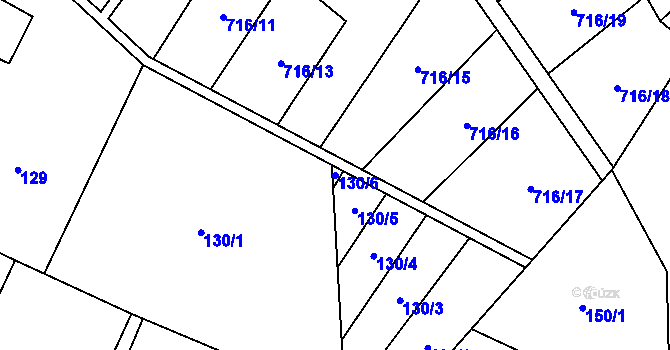 Parcela st. 130/6 v KÚ Rychvald, Katastrální mapa