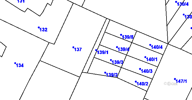 Parcela st. 139/1 v KÚ Rychvald, Katastrální mapa