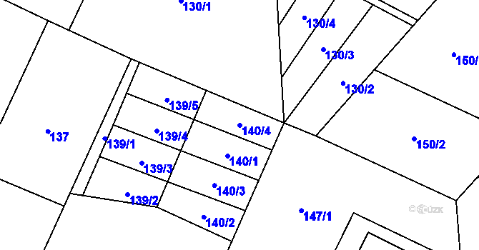 Parcela st. 140/4 v KÚ Rychvald, Katastrální mapa