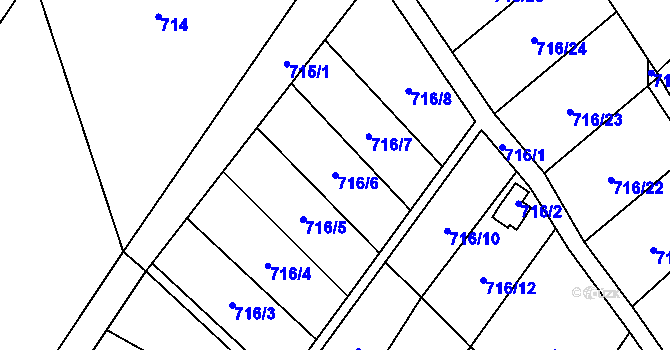 Parcela st. 716/6 v KÚ Rychvald, Katastrální mapa