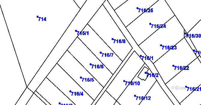 Parcela st. 716/7 v KÚ Rychvald, Katastrální mapa
