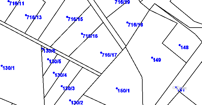 Parcela st. 716/17 v KÚ Rychvald, Katastrální mapa