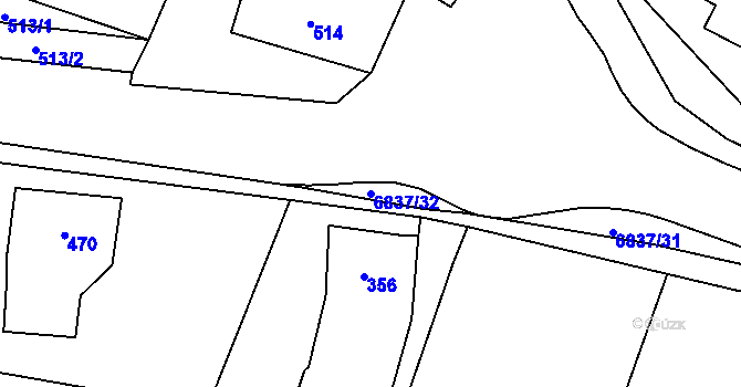 Parcela st. 6837/32 v KÚ Rychvald, Katastrální mapa