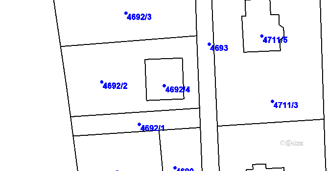 Parcela st. 4692/4 v KÚ Rychvald, Katastrální mapa