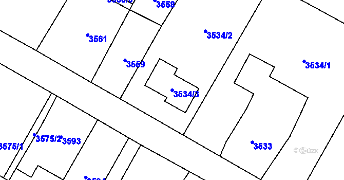 Parcela st. 3534/3 v KÚ Rychvald, Katastrální mapa