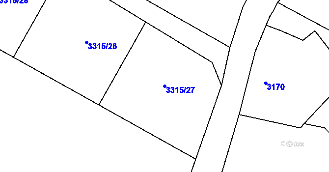 Parcela st. 3315/27 v KÚ Rychvald, Katastrální mapa