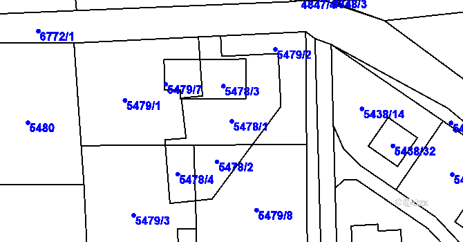 Parcela st. 5478/1 v KÚ Rychvald, Katastrální mapa