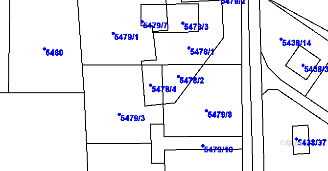 Parcela st. 5478/2 v KÚ Rychvald, Katastrální mapa