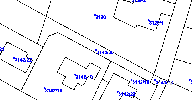 Parcela st. 3142/20 v KÚ Rychvald, Katastrální mapa