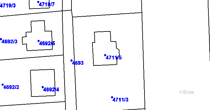 Parcela st. 4711/5 v KÚ Rychvald, Katastrální mapa