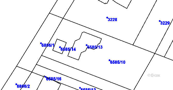 Parcela st. 6585/13 v KÚ Rychvald, Katastrální mapa