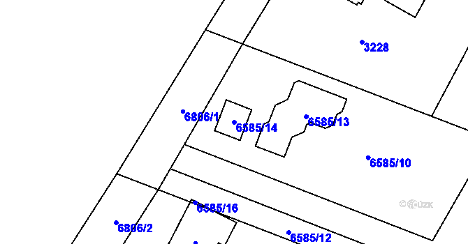 Parcela st. 6585/14 v KÚ Rychvald, Katastrální mapa