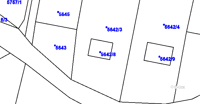 Parcela st. 5642/8 v KÚ Rychvald, Katastrální mapa